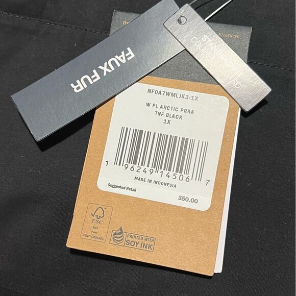 π North Face ARCTIC PARKA Down Black Removable Fur Hood Wind Water Proof 1X NWT - Picture 8 of 15